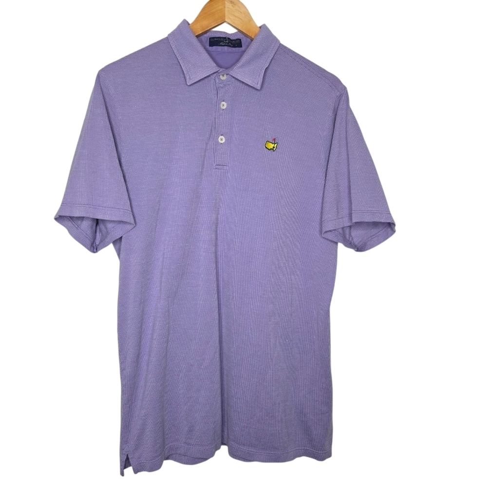 Clubhouse Collection Mens Preppy Cotton Lyocell Masters Golf Polo Shirt Large
